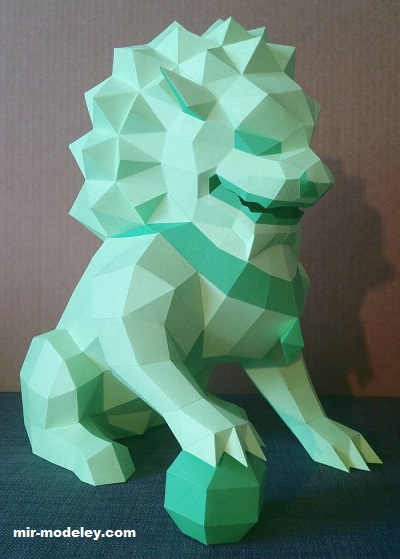 №19530 - Foo Dog / Lion Guardian (Gedelgo) из бумаги