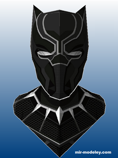 №19511 - Бюст Чёрной Пантеры / Black Panther (craft tama) из бумаги