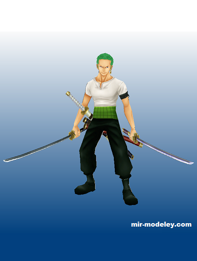 №19505 - Ророноа Зоро / Roronoa Zoro (craft tama) из бумаги