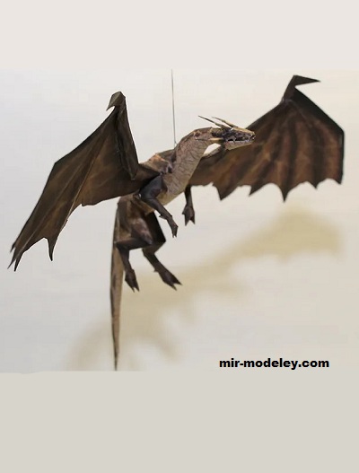 №19544 - Коричневый дракон / Brown Dragon (Metalfist) из бумаги