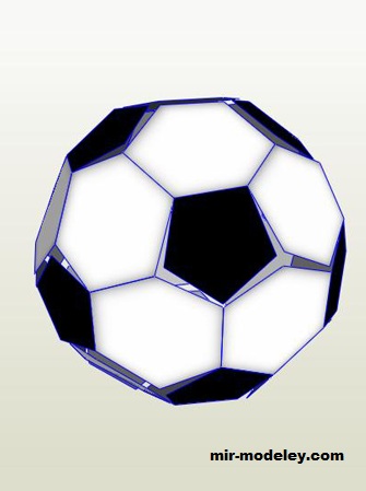 №19527 - Футбольный мяч / Futbol, Soccer Ball (AnimEric) из бумаги