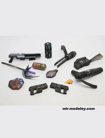 №19551 - Оружие / Weapons (Metalfist) из бумаги