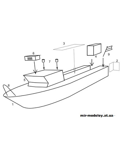 №1940 - Motorówka Harpun 490 (Swiat z kartonu) из бумаги