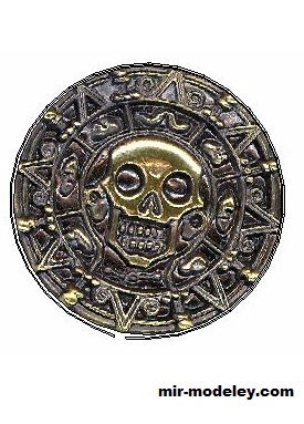 №19579 - Проклятая пиратская монета / Cursed pirate coin (Wolf) из бумаги