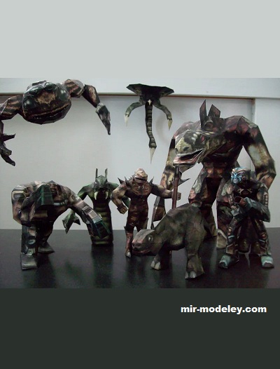 №19561 - Существа из Unreal / Unreal Creatures (Metalfist) из бумаги