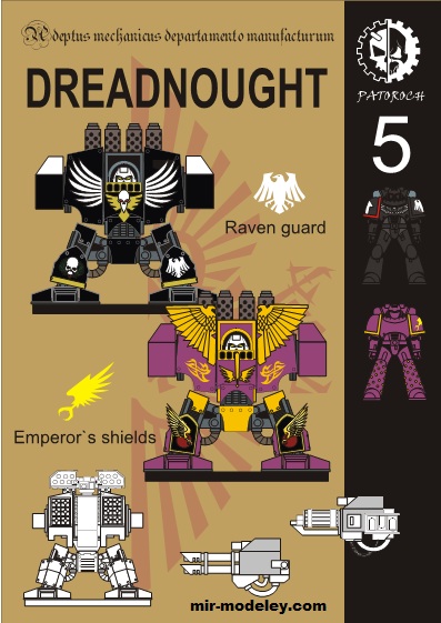 №19826 - Dreadnought 5 — Raven Guard / Emperor’s Shields (Eli Patoroch) из бумаги