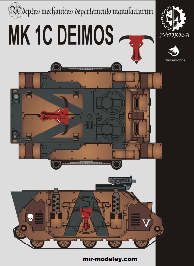 №19942 - Rhino Mk 1C Deimos — Carcharodons / Raven Guard (Eli Patoroch) из бумаги