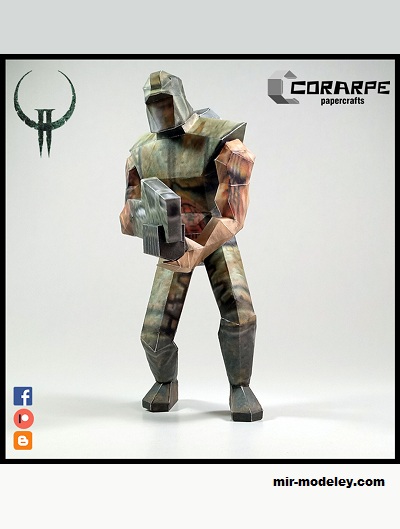 №20147 - Охранник с дробовиком / Shotgun Guard (Corarpe Papercrafts) из бумаги