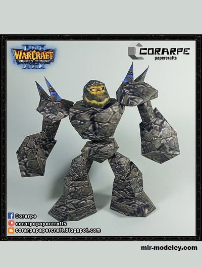 №20146 - Каменный голем / Rock Golem (Corarpe Papercrafts) из бумаги
