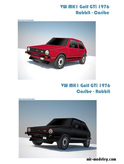 №20236 - VolksWagen MK I Golf GTi 1976 из бумаги