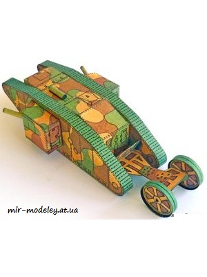 №258 - Tank Mk.1 [ABC 1985-10] из бумаги — развертка из бумаги