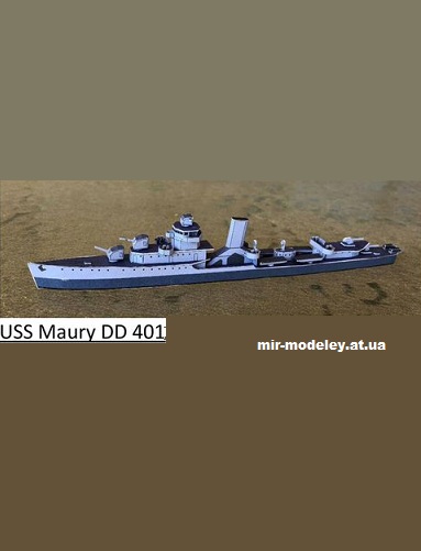№225 - Эсминец типа Гридли USS Maury / USS Maury DD 401 (Wayne McCullough) из бумаги