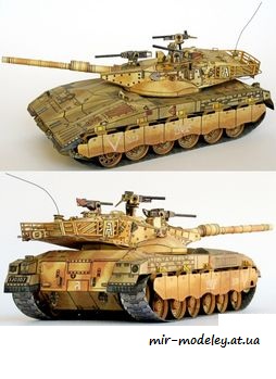 №256 - Izraelsky tank Merkava II [ABC 1995-13-15] из бумаги — развертка из бумаги