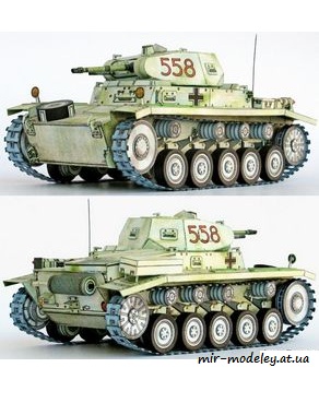 №253 - Nemecky tank Pz Kmpfw II C [ABC 1993-11-12] из бумаги — скачать развертку из бумаги