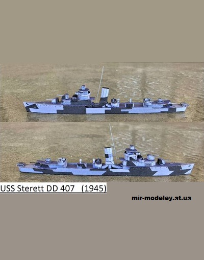 №224 - Эскадренный миноносец типа «Бенхэм» USS Sterett / USS Sterett DD407 (Wayne McCullough) из бумаги