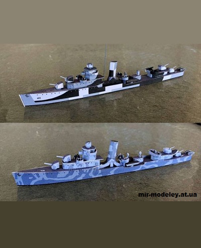 №237 - Эсминцы типа «Бенхэм» / Benham class WW2 US Navy destroyers - USS Sterett DD 407, USS Trippe DD 403 (Wayne McCullough) из бумаги