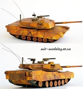 №284 - M1 Abrams [ABC 1990-17] из бумаги — развертка из бумаги