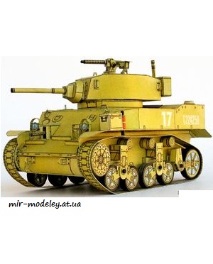 №242 - Lehki tank M5A1 Stuart VI [ABC 1992-12] из бумаги — скачать развертку из бумаги