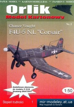 №2327 - F4u-5 Nl Corsair [Orlik 002] из бумаги