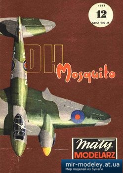 №2584 - Samolot mysliwsko-bombowy D.H. Mosquito [Maly Modelarz 1977-12] из бумаги