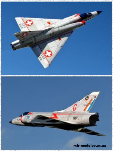 №2548 - Истребитель Mirage IIIC Switzerland / South Africa (TSMC) из бумаги