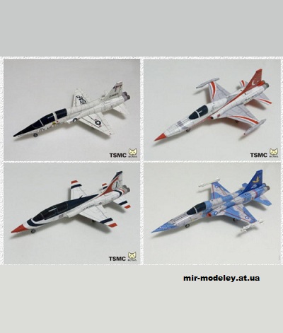 №2551 - Northrop T-38A Talon, F-5A Freedom Fighter (Tokio Solid Model Club) из бумаги