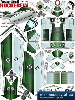 №2534 - FockeWulf Huckebein Ta-183 [Fiddlers Green] из бумаги