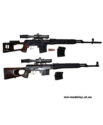 №2689 - Dragunov sniper rifle [Bongo Papercraft] из бумаги