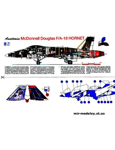 №2803 - Палубный истребитель-бомбардировщик и штурмовик Mcdonell Douglas F/A-18 Hornet [Elektrón-Zenit 1993-07-08] из бумаги