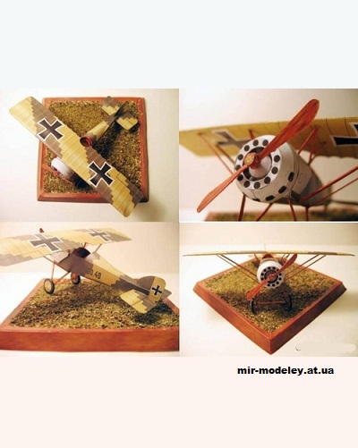 №2739 - Моноплан-парасоль Aviatik Berg 30.40 [Kampfflieger] из бумаги