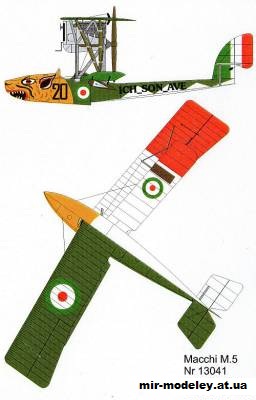 №2781 - Летающая лодка Macchi M.5 (KEL 122) из бумаги