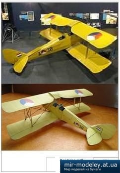 №2826 - Лёгкий многоцелевой самолет De Havilland D.H. 82A Tiger Moth (Gahm) из бумаги