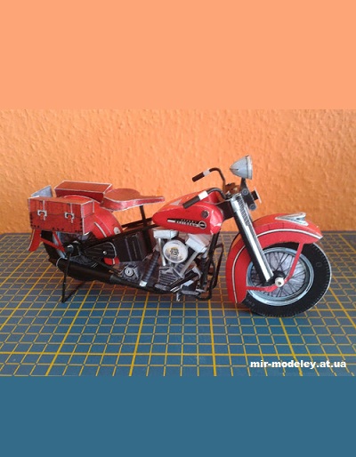 №2860 - Мотоцикл Harley-Davidson Panhead 1948 (Elektron-Zenit 01/1995) из бумаги