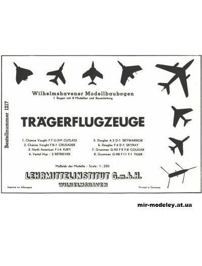 №2829 - Tragerflugzeuge (WHM 1217) из бумаги