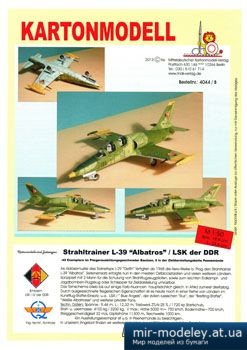 №2838 - Учебно-боевой самолёт L-39 Albatros (MDK) из бумаги