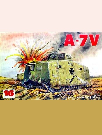 №351 - A-7V [Барс 16] из бумаги — скачать развертку из бумаги