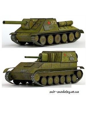 №322 - SU-76m, SU-85 [ABC 1979-08] из бумаги — развертка из бумаги