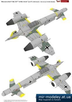 №3074 - Messerschmitt Me 207 white storm [Peri Paperhobby] из бумаги