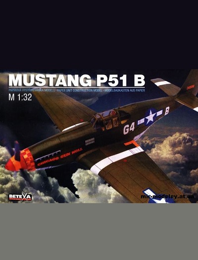 №3095 - Истребитель North American P-51B Mustang [Betexa 043] из бумаги
