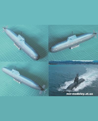 №3121 - Дизель-электрическая подводная лодка SSK U212A Todaro Class Submarines из бумаги