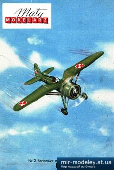 №3511 - Samolot P-11c [Maly Modelarz 1959-02] из бумаги