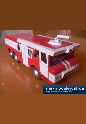 №3985 - Советско-французский пожарный автомобиль ЗИЛ-Sides VMA-30 (ЮТ для умелых рук 11/1979) из бумаги