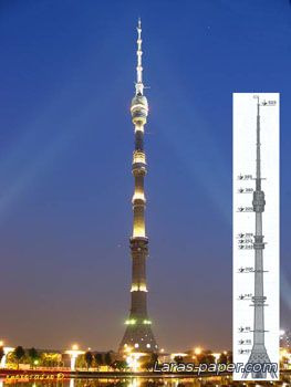 №3937 - Останкинская телевизионная башня [Левша 1997-11] из бумаги