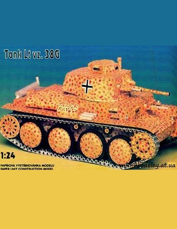 №437 - Tank Lt vz. 38G [Betexa 023] из бумаги — развертка из бумаги