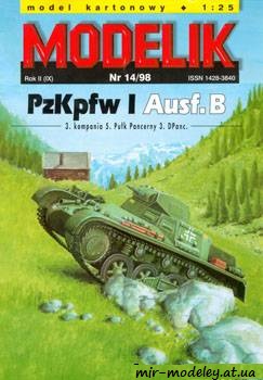 №429 - PzKpfw I Ausf.B [Modelik 1998-14] из бумаги — скачать развертку из бумаги