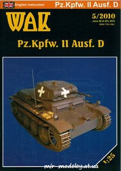 №470 - Танк Pz.Kpfw II Ausf.D (WAK 05/2010) из бумаги — скачать развертку из бумаги