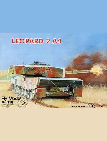 №414 - Leopard 2 A4 [Fly Model 119] из бумаги — развертка из бумаги