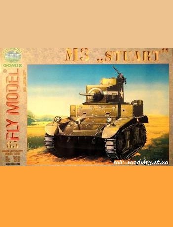 №412 - M3 Stuart [Fly Model 065] из бумаги — развертка из бумаги