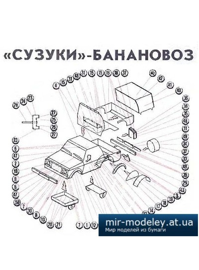 №4048 - Suzuki SJ-413 / Сузуки Банановоз (Левша 1995-06) из бумаги