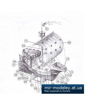 №4096 - Боевой когг [Левша 2006-06] из бумаги